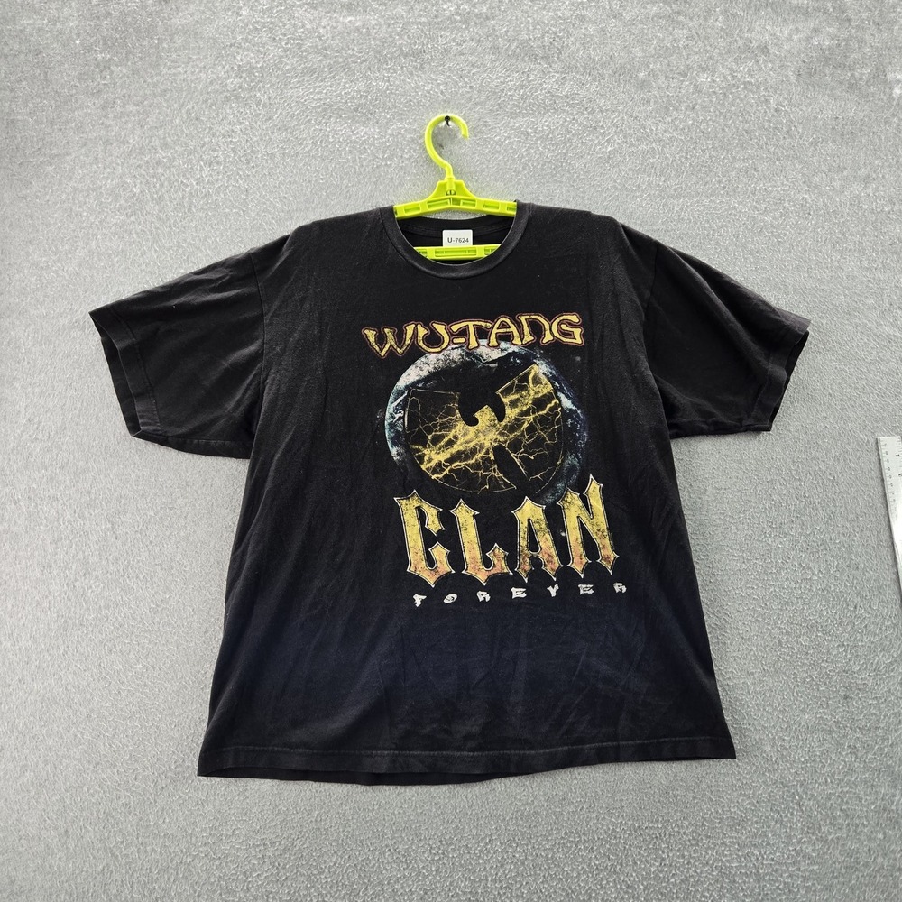Wu-Tang Men Shirt XL Black Graphic Print Hip Hop Band‎ Tee Logo Short